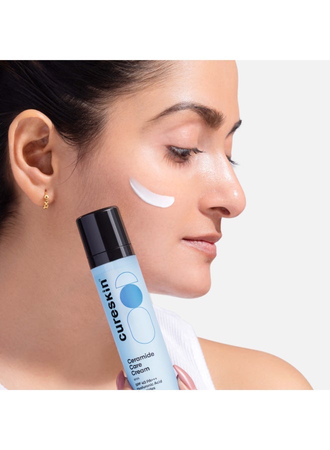 Cureskin Ceramide Moisturiser SPF 40 PA+++ Skin Barrier Repair Face Moisturizer for Men and Women | Hyaluronic Acid Moisturizer for Face | Anti Aging Cream for Women and Men - Image 3